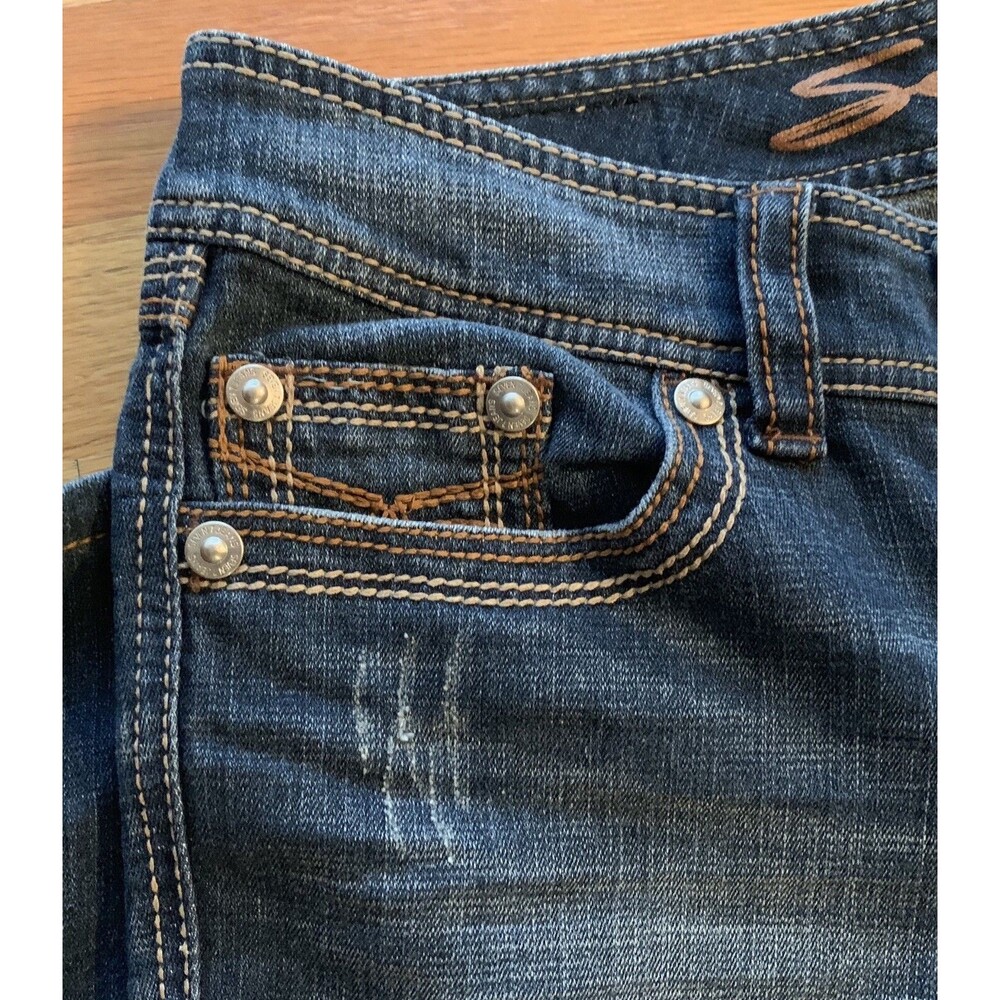 SEVEN7 Jeans Bootcut Distressed Flap Pockets Low Rise Women's Size 28/6 NWOT - Picture 5 of 12